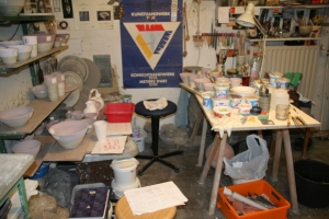 L'atelier en plein travail